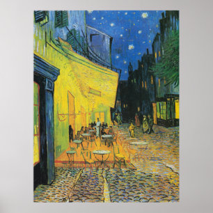 Vincent van Gogh Cafe Terrace bij nacht Poster