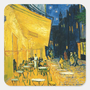 Vincent van Gogh   Cafe Terrace, Place du Forum Vierkante Sticker