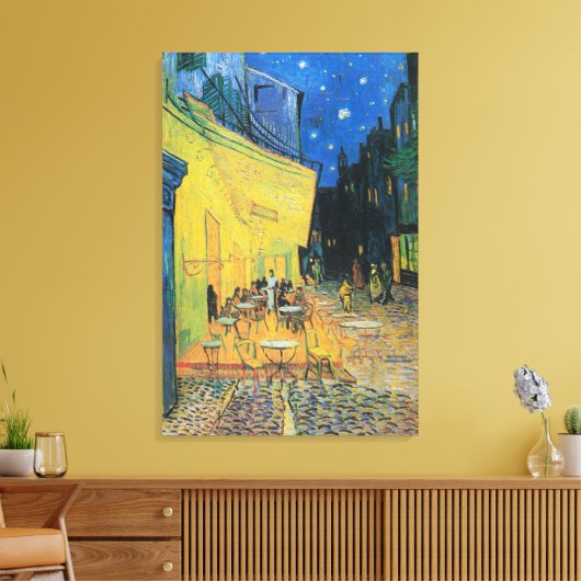 Vincent van Gogh Café Terras 's nachts Canvas Afdruk (Insitu (Woonkamer))