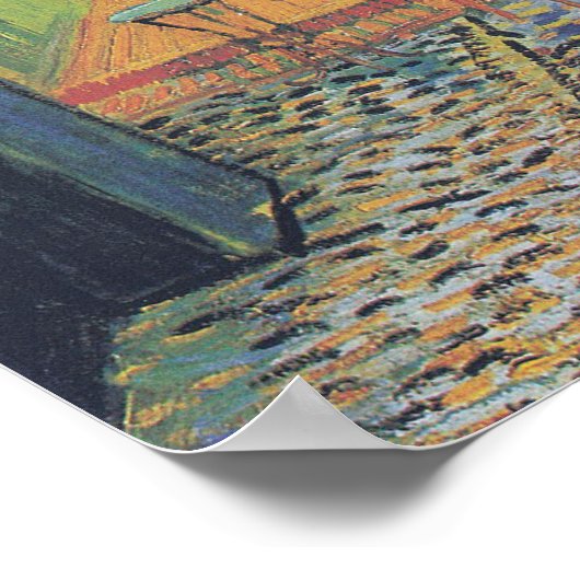 Vincent van Gogh Café Terras 's nachts Poster (Hoek)