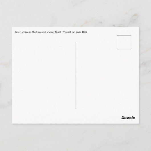 Vincent van Gogh - Caféterras bij nacht Briefkaart (Achterkant)