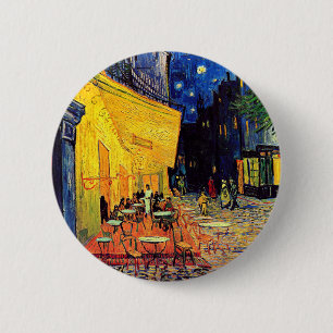 Vincent Van Gogh - Caféterras bij nacht Kunstschil Ronde Button 5,7 Cm