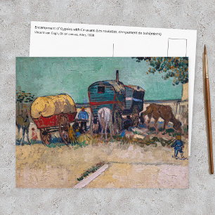 Vincent Van Gogh - Caravans, Zigeunerkamp bij Arle Briefkaart