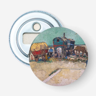 Vincent Van Gogh - Caravans, zigeunerkamp bij Arle Button Flesopener