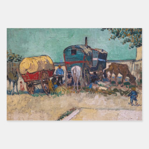 Vincent Van Gogh - Caravans, zigeunerkamp bij Arle Inpakpapier Vel