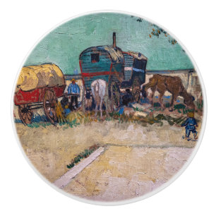 Vincent Van Gogh - Caravans, zigeunerkamp bij Arle Keramische Knop