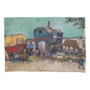Vincent Van Gogh - Caravans, zigeunerkamp bij Arle Kussensloop