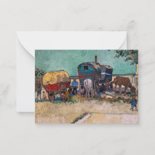 Vincent Van Gogh - Caravans, zigeunerkamp bij Arle Notitiekaartje