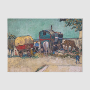 Vincent Van Gogh - Caravans, zigeunerkamp bij Arle Tissuepapier
