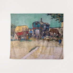 Vincent Van Gogh - Caravans, zigeunerkamp bij Arle Wandkleed