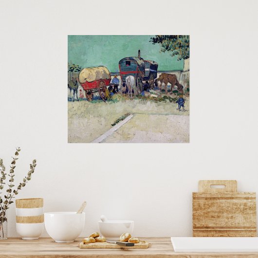 Vincent van Gogh | Caravans, zigeunerkampement Poster (Keuken)