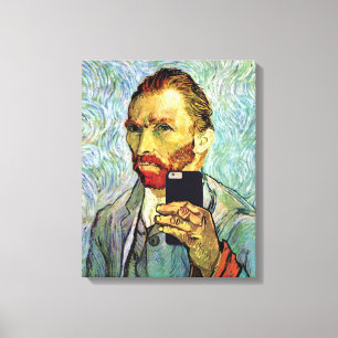 Vincent Van Gogh Cellphone Selfie Self Portret Canvas Afdruk