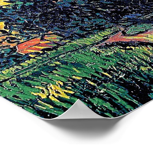 Vincent van Gogh - Chateau of Auvers at Sunset Poster (Hoek)