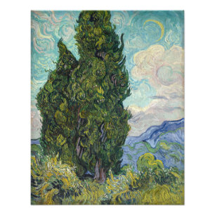 Vincent van Gogh - Cipressen Foto Afdruk