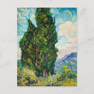 Vincent Van Gogh Cypresses Fine Art Briefkaart