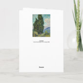 Vincent van Gogh - Cypresses Kaart (Achterkant)