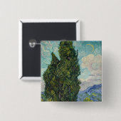 Vincent van Gogh - Cypresses Vierkante Button 5,1 Cm (Voorkant /achterkant)