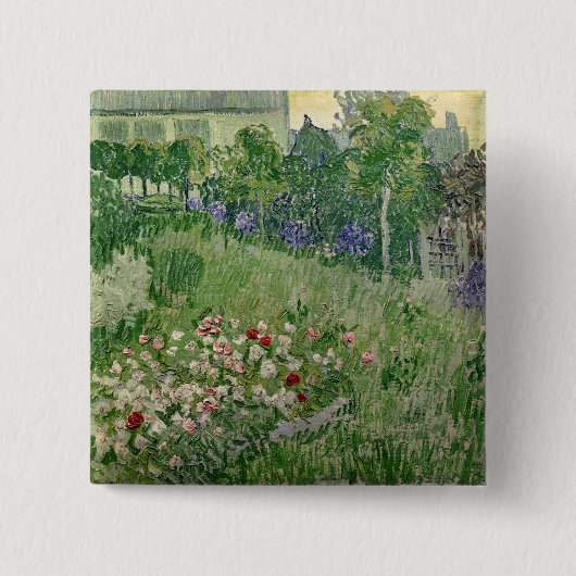 Vincent van Gogh | Daubigny's tuin, 1890 Vierkante Button 5,1 Cm (Voorkant)