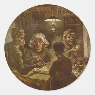 Vincent van Gogh - De Aardappeleters Ronde Sticker