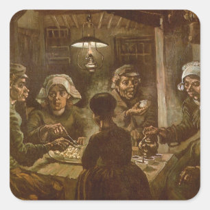 Vincent van Gogh - De Aardappeleters Vierkante Sticker