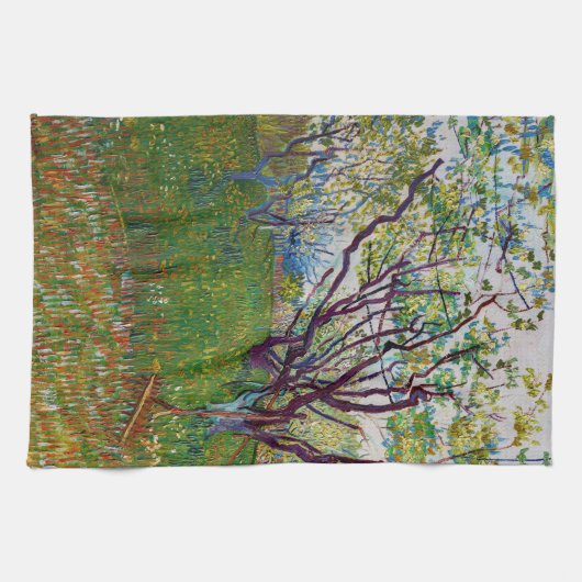 Vincent van Gogh - De bloeiende Orchard Theedoek (Horizontaal)