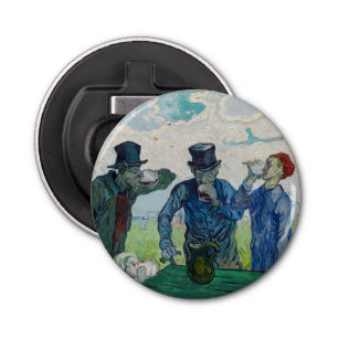 Vincent van Gogh - De Drinkers na Daumier Button Flesopener