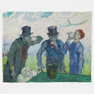 Vincent van Gogh - De Drinkers na Daumier Fleece Deken