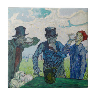 Vincent van Gogh - De Drinkers na Daumier Tegeltje