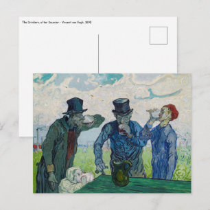 Vincent van Gogh - De drinkers, naar Daumier Briefkaart