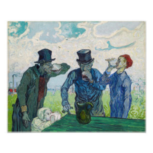 Vincent van Gogh - De drinkers, naar Daumier Foto Afdruk