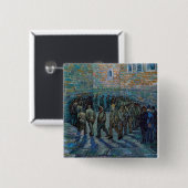 Vincent van Gogh - De gevangenenkamer Vierkante Button 5,1 Cm (Voorkant /achterkant)