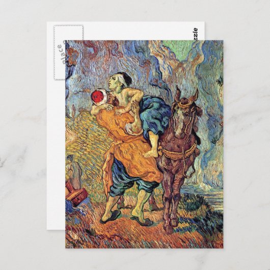 Vincent Van Gogh - de goede Samaritaan - de fijne Briefkaart (Voorkant / Achterkant)