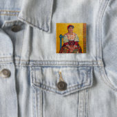 Vincent Van Gogh - de Italiaanse vrouw Vierkante Button 5,1 Cm (In situ)