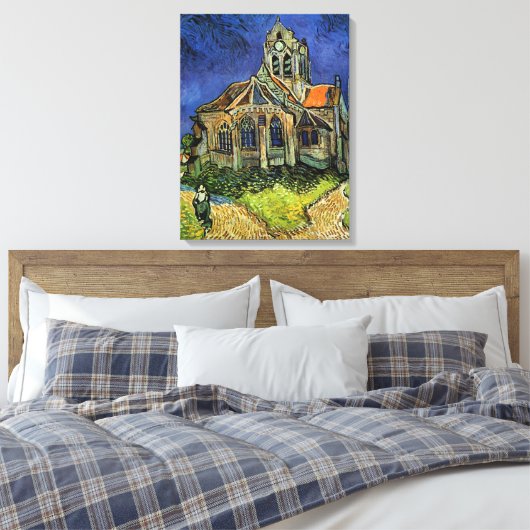 Vincent van Gogh - De kerk in Auvers Canvas Afdruk (Insitu (Slaapkamer))