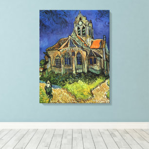 Vincent van Gogh - De kerk in Auvers Canvas Afdruk