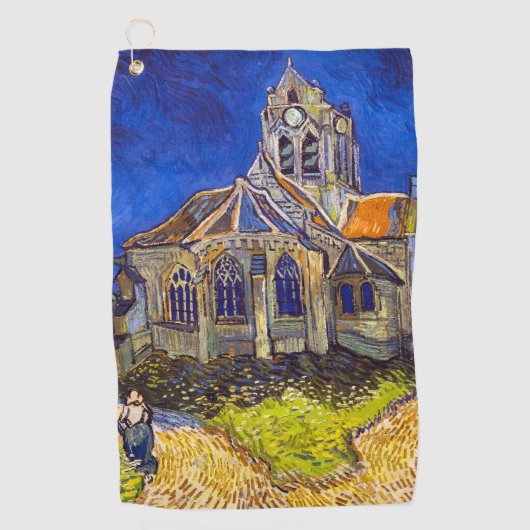 Vincent van Gogh - De kerk in Auvers Golfhanddoek (Voorkant)