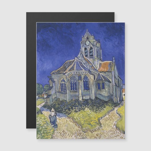 Vincent van Gogh, De kerk in Auvers Magnetische Uitnodiging (Voorkant / Achterkant)
