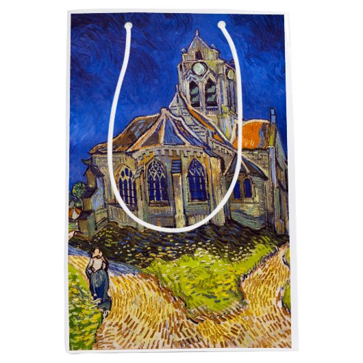 Vincent van Gogh - De kerk in Auvers Medium Cadeauzakje (Voorkant)