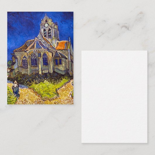 Vincent van Gogh - De kerk in Auvers Notitiekaartje (Voorkant / Achterkant)