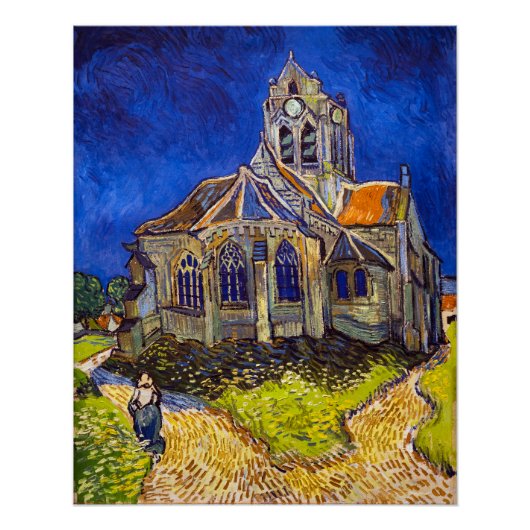 Vincent van Gogh - De kerk in Auvers Perfect Poster (Voorkant)