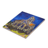 Vincent van Gogh - De kerk in Auvers Tegeltje (Zijkant)