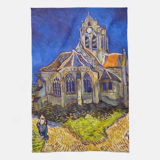 Vincent van Gogh - De kerk in Auvers Theedoek (Verticaal)