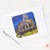 Vincent van Gogh - De kerk in Auvers Vierkante Sticker (Envelop)