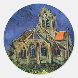Vincent van Gogh - De kerk te Auvers Ronde Sticker