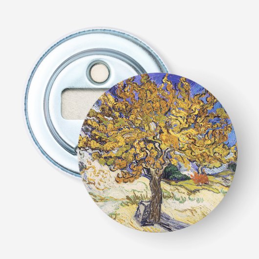 Vincent van Gogh - De Mulberry-boom Button Flesopener (Voorkant)