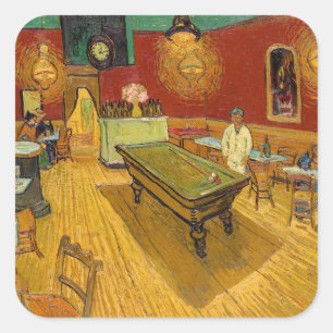 Vincent van Gogh - De Night Cafe Vierkante Sticker