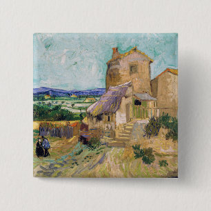 Vincent van Gogh - De oude Mill Vierkante Button 5,1 Cm