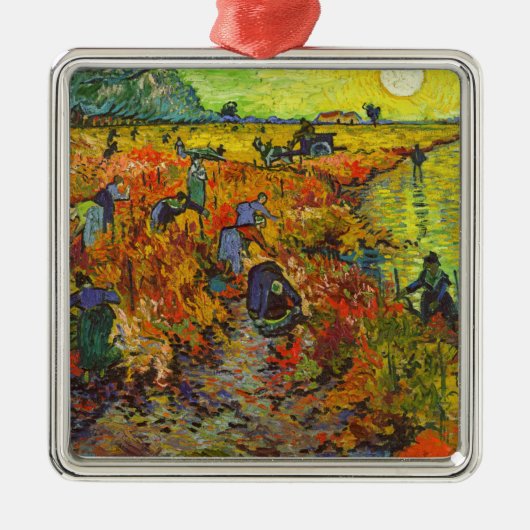 Vincent van Gogh - De Rode Vineyard Metalen Ornament (Voorkant)
