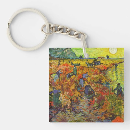 Vincent van Gogh - De Rode Vineyard Sleutelhanger (Voorkant)