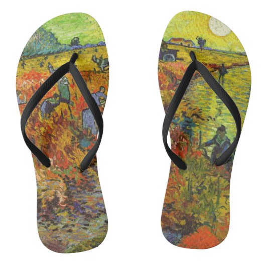 Vincent van Gogh - De Rode Vineyard Teenslippers (Voetbed)